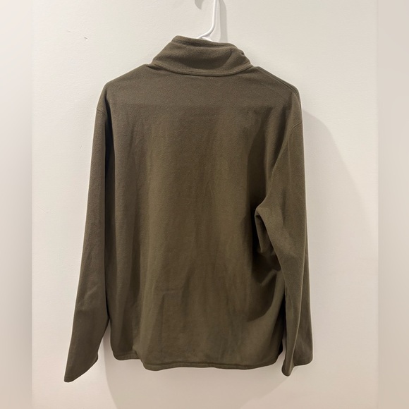 Men's Olive Green Eddie Bauer Full Zip Fleece Jacket Size Medium - Picture 4 of 5